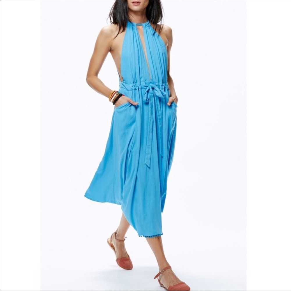 Free People Spring Love Drape Midi Halter Dress XS